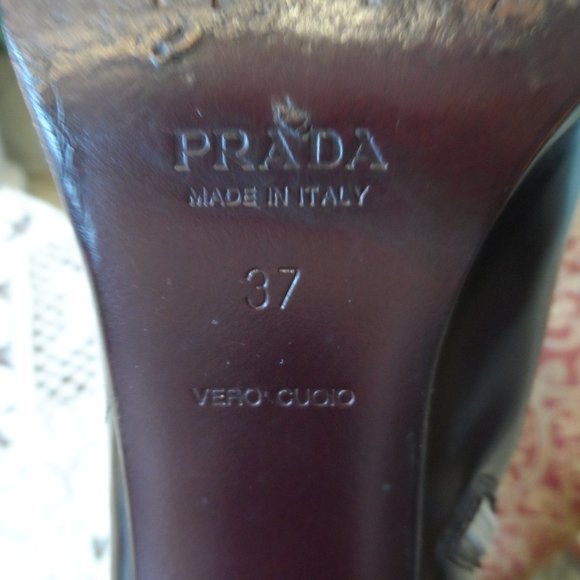 Prada Chocolate Brown/Beige Leather Ankle Boot with Western Flair Style Size 37 - Picture 16 of 16